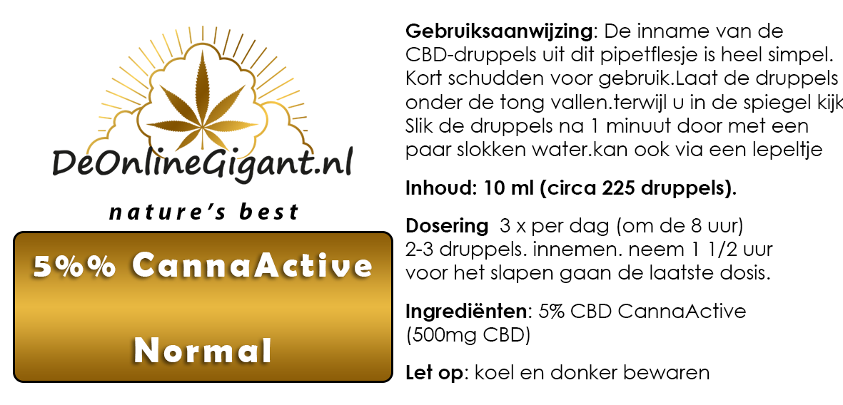 CannaActive Normal 5% Full Spectrum CBD – Wateroplosbaar