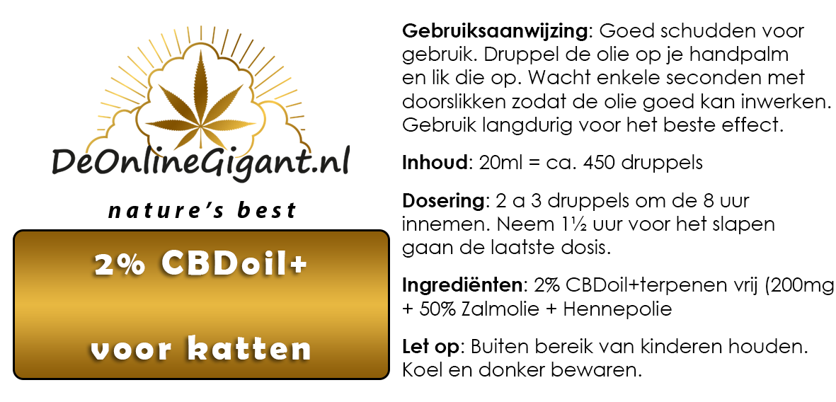 CBD 2% VOOR KATTEN 20ml
