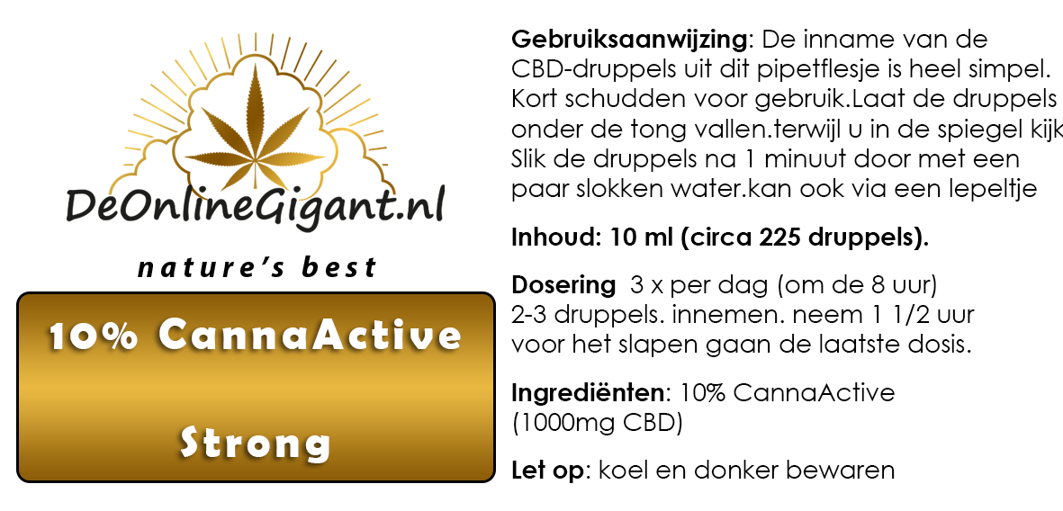 CannaActive Strong 10% Full Spectrum CBD – Wateroplosbaar