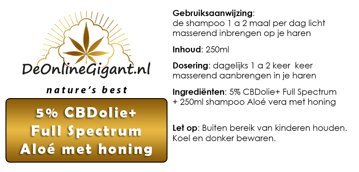 CBDolie+ 5%  met Aloë Vera Bee Honest shampoo & honing 250ml