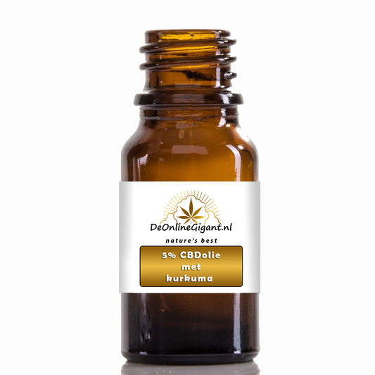 CBD 5%-kurkuma 10ml met zwarte peper en geelwortel