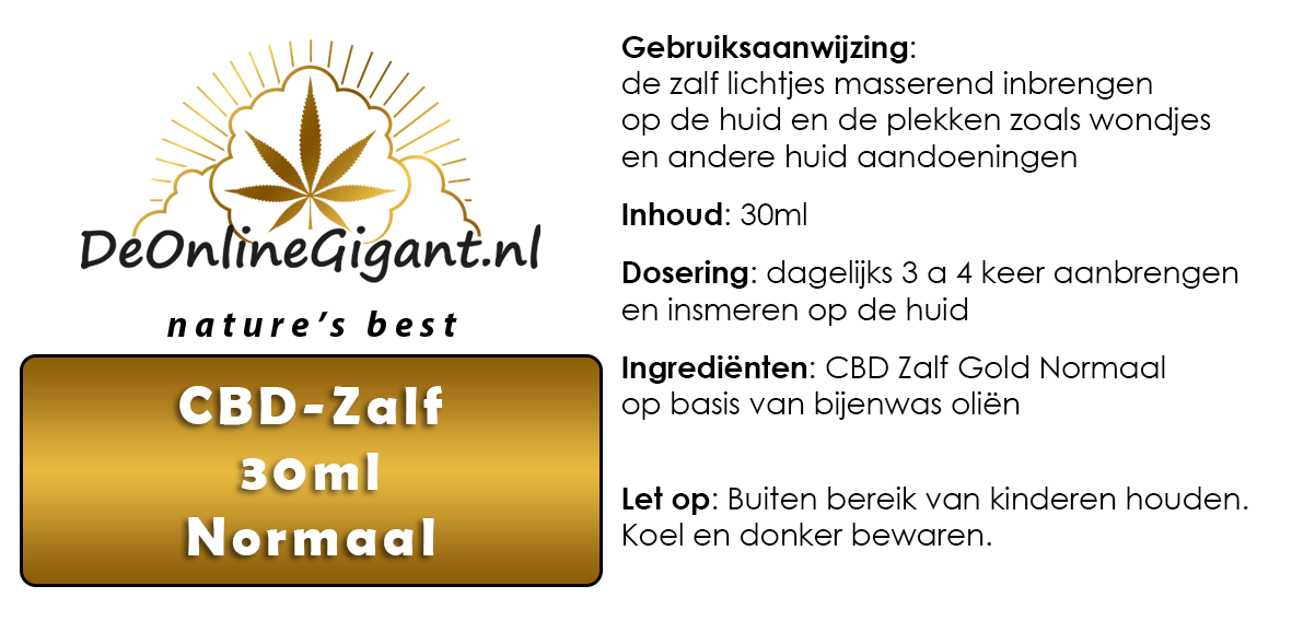 CBD Zalf Gold-30 ml  beschermt de huid tegen veroudering! zacht en verzorgend
